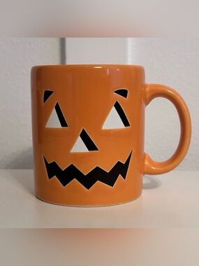 VTG Waechtersbach Halloween Jack-O-Lantern Mug Spain Orange Double Faces Pumpkin